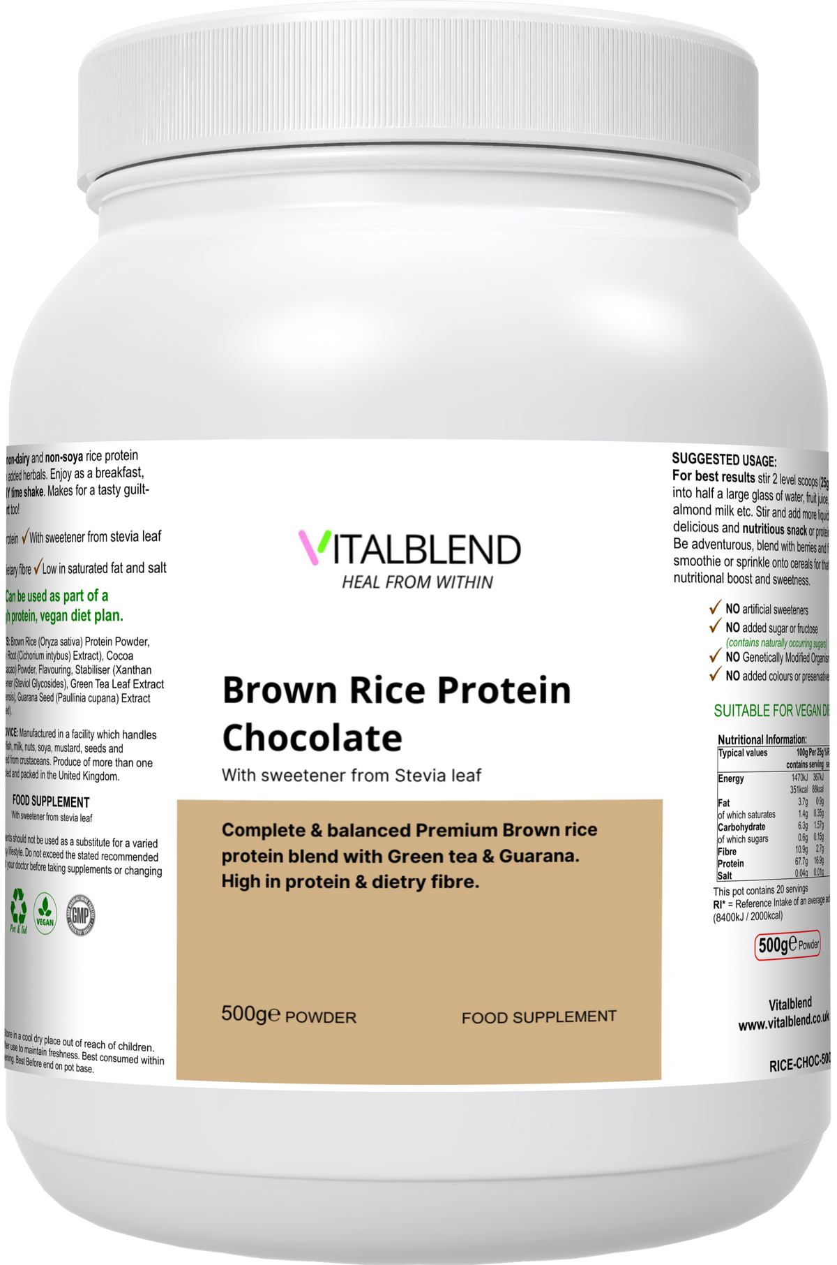 Organic Brown Rice Protein Chocolate