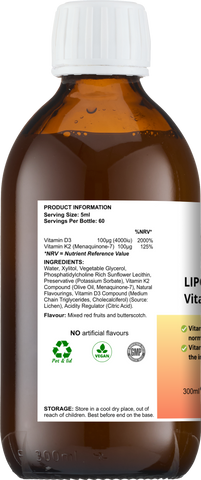 Liposomal Vitamin D3+K2